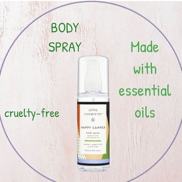 GOOD CHEMISTRY HAPPY CAMPER BODY SPRAY WITH ESSENTIAL OILS FULL SIZE 4.25OZ NEW - Picture 1 of 7